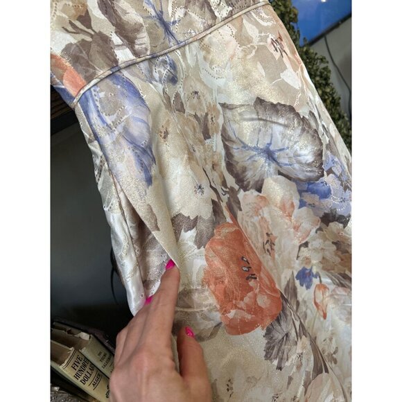 Aidan Mattox Floral Jacquard Off Shoulder Gown Ivory Womens Size 6 - Picture 7 of 11